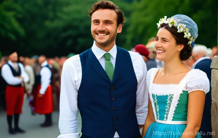 룩셈부르크 전통 의상 - **Prompt for a Dignified Luxembourgish Man:**
    "A dignified Luxembourgish man, fully clothed and ...